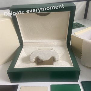 Toppklass Dark Green Watch Boxes 0,8 kg trä originalklockor lämpliga för 126610 126710 114060 228239 Handväska med kortcertifikat högkvalitativa klockor Box-B