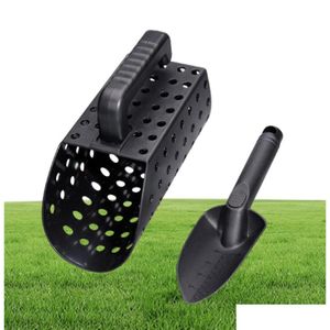 Professionellt handverktyg Set Metal Detector Sand Scoop Spade Set rostfritt stålstrandgrävningsfilter Tillbehör Underjordiska Drop Del OTP2F