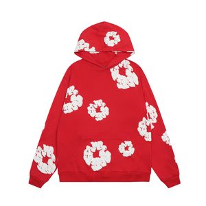 demin tears hoodie Flower Puff Printed Fashion Hoodie The Cotton Wreath Sweatshirt Unisex Oversized Design Hoody Hip Hop Hooded 230810