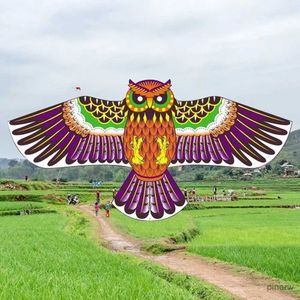 Kite Accessories 1.2m Owl Kite Cartoon Toy Gifts Flying Kite Flat DIY Bird Kite Kids