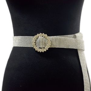Cintura intarsiata con cintura in PVC pieno di diamanti dolce e lussuosa