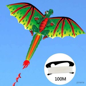 Accessori per aquiloni Aquiloni animali a vento Simpatico aquilone dinosauro 3D Bambini Gioco volante Sport all'aria aperta Giocare a giocattoli Giocattoli di stoffa da giardino Regalo con linea da 100 m