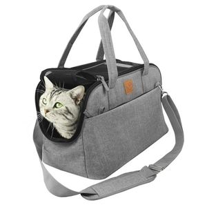 Carrier Portable Travel Dog Carriers Breathable Bag For Dogs Airline Approved Carrier for Cat Car Seat Dog Carrier Bag Puppy Tote Gray