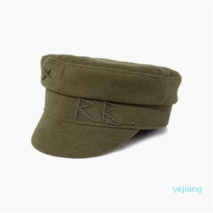 Berets Brand Designer Women Flat Visor Cap Militray Caps Winter Wool sboy Caps S M L