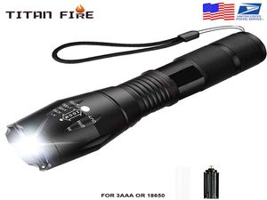 Outdoor LED -ficklampa 2000lm Ultra Bright Linterta Waterproof Torch T6 Camping Lights 5 Modes Zoomable Light5867933