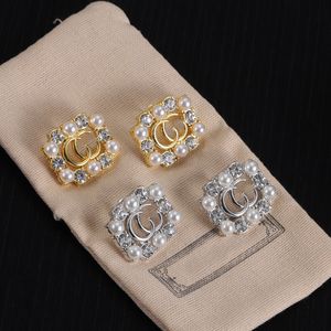 18K JewLery Designer Stud Earring for Women Diamond Earrings Gold Hoop örhängen Diamond Gold Earrings