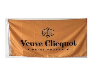 Veuve Clicquot Bandiera Champagne Colore vivido e resistente allo sbiadimento Intestazione in tela e doppia cucitura 3x5 Ft Banner Decorazione per interni ed esterni8647393