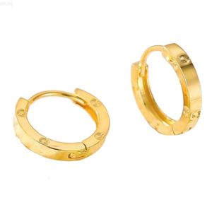 Xinfly grossist AU750 REAL Women Ladies Jewely Custom Design Trendy Pure 18K Solid Gold Round Small Mini Hoop Earrings