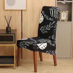 Stuhlhussen Spandex Elastic Printing Dining Cover Moderne abnehmbare Anti-Schmutz-Sitzbezug Stretch Slipcover Bankett Sillas de Oficina