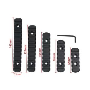 戦術アクセサリー5pcs/ set l m-lok picatinny Rail 5 7 9 11 13スロットMLOKスコープマウントウィーバーナイロンサイドレールパーツドロップ配信DHA31