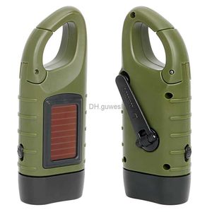 Camping Lantern SONGMEN Portable Solar Powered LED Flashlight Outdoor Hiking Camping Tent Light Hand Charge Cranked Trekking Emergency Light YQ240124