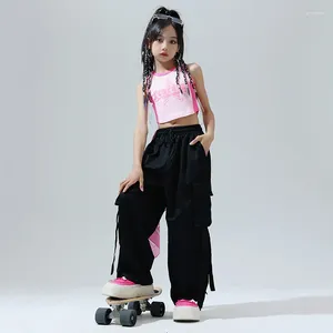 Abbigliamento da palcoscenico Costumi hip-hop per bambini per ragazze Abbigliamento da ballo Abiti da festa di ballo di strada Abiti da ballo Camicia da ballo jazz Pantaloni