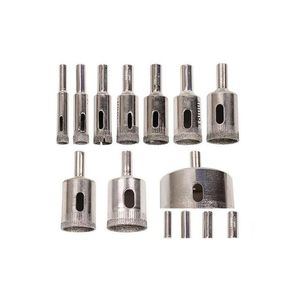 Drill Bits Brand 10Pcs/Set 8-50Mm Diamond Coated Core Hole Saw Tool Cutter For Tiles Marble Glass Granite Drilling Price Drop Delive Dhy7U