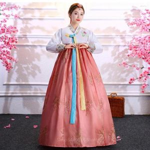 Roupas étnicas Multicolor Tradicional Coreano para Mulheres Tribunal Traje Nacional Hanbok Lantejoulas Stage Dance Dress Ano Party Wear