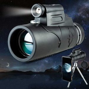 Teleskopy potężne 50x60 HD Monocular Telescope Zoom z statywem z klipem telefonicznym do polowania na zewnątrz turystyka na kemping YQ240124