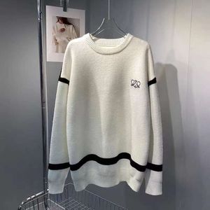 Kvinnor Kint Top Designer Sweater Fashion Letter Brodery Grafisk långärmad stickad tröja Löst fast färg Pullover Knitwear