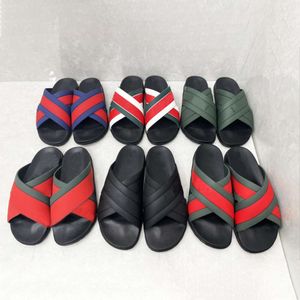 web slides designer sandals mens rubber sandals beach flip flops women striped causal slippersummer slippers with box 440
