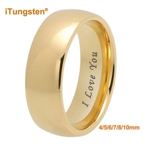 Bands iTungsten 4/5/6/7/8/10mm Tungsten Carbide Ring Men Women Couple Wedding Band I Love You Engraved Comfort Fit