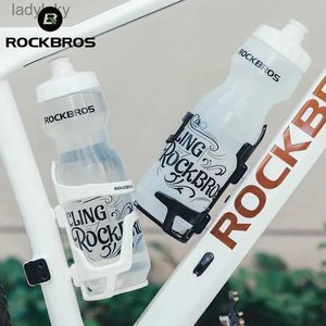 Vattenflaskor Burar Rockbros 750 ml Cykel Vattenflaska Matklass Läcksäker BPA-fri kondition Rinnande camping Vandring Sportkettle Bike Bottle Bottle CUPL240124