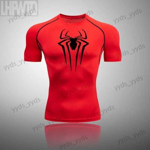 Men's T-Shirts Sports Shirt Men Running T Shirt Men Gym Shirt Training Clothing Compression Workout Super hero Muscle T-Shirt Fitness Tees T240124