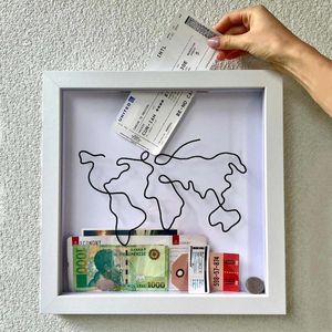 Storage Bags 29X29Cm Ticket Box Wall Po Frame Ornaments Postcard Souvenir Piggy Bank Map Case Square Gifts