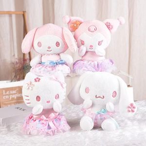 20cm Kawali Kuromi Kitty Melody Plush Toys Lovely Cherry Pink Plush Toys Anime Kid Dolls漫画コレクション子供ギフト
