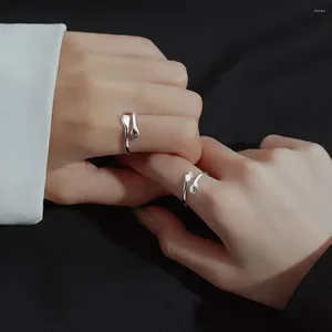 Кольца-кластеры YILUOCD, стерлинговое серебро 925 пробы, теплое кольцо для объятий для рук, большие любящие объятия, регулируемое, открытое для пары, обещание любви, свадебные украшения
