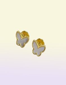 S925 sterling silver sweet butterfly designer stud earrings for women luxury brand clover shell short choker bracelets necklace ea8813368