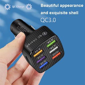 USB Car Charger Quick Charge 15W PD Type C 3.1A Fast Car USB Charger For iPhone Xiaomi Samsung Huawei Mobile Phone 5V/9V/12V 15A car charger 6 USB charging Phone Chargers