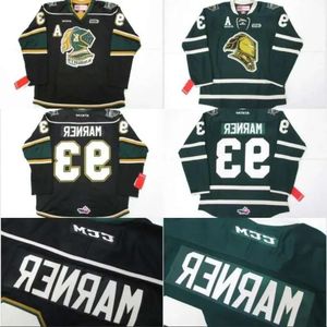 Хоккейные трикотажные изделия Custom OHL London Knights CCM Premer 7185 93 Mitch Marner Джерси Mitch Marner Embroidery S Хоккейная майка Зеленый Черный 100% Sti 45 Hig