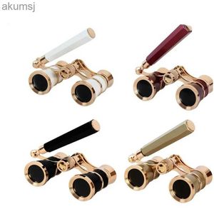 Teleskopy Mini Protelable Vintage Glasses Telescope z uchwytem mody eleganckie wielofunkcyjne operowe teatr konia YQ240124