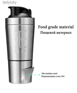 Vattenflaskor burar Ny rostfritt stålkopp Vakuumblandare utomhusdryck Kettle Löstagbart dubbelskikt Vassle Protein Powder Sport Shaker Water Bottel240124