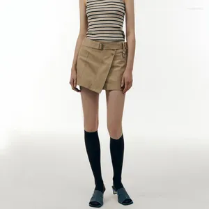スカート非対称裾ミニスカート2024年春夏2024年のハイウエスト品質の女性の高級デザイナーブランド