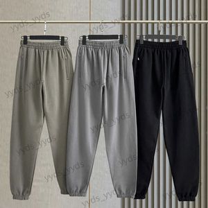 Calças masculinas moda sólida sweatpants veludo algodão de alta qualidade calças homens mulheres hip-hop estilo zíper bolso calças t240124