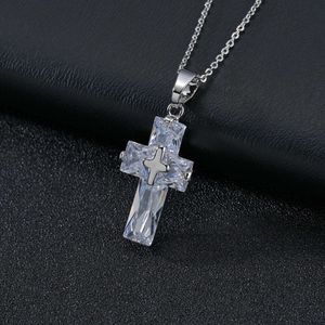 Creative Copper Inlaid Zircon Cross Necklace Hot Selling Pendant Mixed Batch