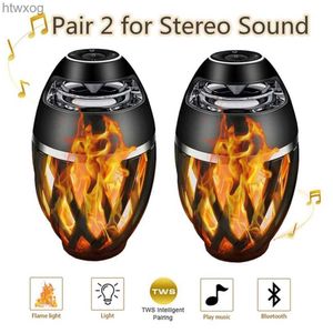 ポータブルスピーカーA1 LED FLAME TORCH LAMP BLUETOOTHスピーカーTWSポータブル音楽プレーヤー屋外ライトホームフレンドギフトボックスYQ240124用ワイヤーレススピーカー