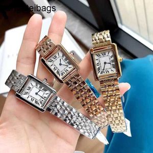 Carters Watch Swiss Automatyczne zegarki Moda Kobiety Kwarc Ruch Silver Gold Dress Lady Square Tank Caster Stal nierdzewna obudowa Oryginalna zapięcie Analog FRJ