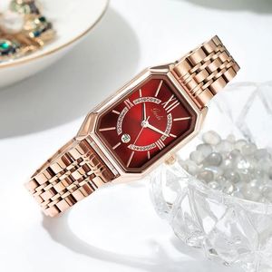 ZDR Womens simple light luxury fashion small square temperament waterproof quartz watch gift