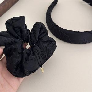 Hair Clips Temperament High-Grade Sense Cloth Black Rose Leaf Headband Elastic Rope Accessoreis For Woman Girls