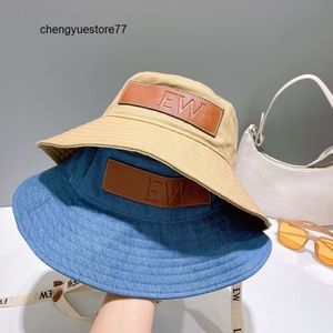 Bucket hat cap designer hats luxury hat solid color fashion denim embroidered leather hat ribbon women summer sunshade hat casual hundred