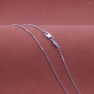 Catene Vera catena in platino puro 950 da donna Collana a maglia barbazzale da 1 mm fortunata 2,6 g/40 cm