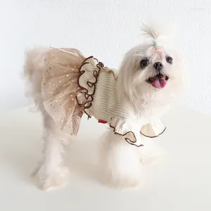 Abbigliamento per cani Pet Star Retro Gonna con maniche volanti Maglia con paillettes Soffice abbigliamento per gatti Abbigliamento per cuccioli Costume firmato