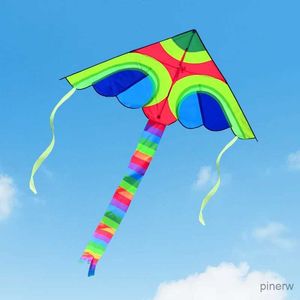 Kite Accessories YongJian 1.5m Colorful Delta Kites With 10m Tail Outdoor Fun Sports Colorful Swallow Kite for kids and audlts Beach outdoor toys