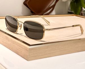 Oval Sunglasses Gold Metal Dark Grey Lens Women Sonnenbrille Shades Sunnies Gafas de sol UV400 Eyewear with Box