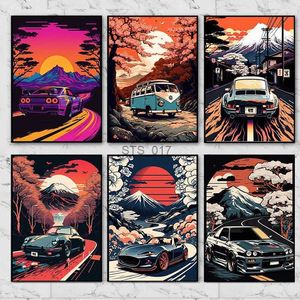 Pinturas modernas retro pintura em tela carros retro porsche 911 posters pintura e impressões imagem da arte da parede para sala de estar cuadros