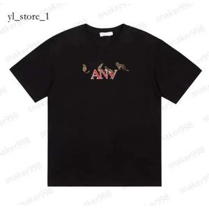 2024 LANVINS Tシャツメンズ女性デザイナー半袖ファッション夏のカジュアルコットンティーイタリースタイルトップブラックホワイトグリーンランビンレターTシャツ1901