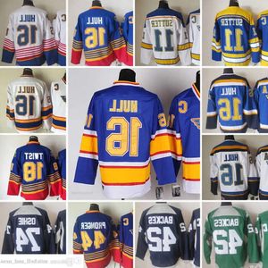 Film 1980 Vintage Hokey 16 Brett Hull Formaları CCM Nakış 11 Brian Sutter 18 Tony Twist 44 Chris Pronger 74 Oshie 42 Saltes Jersey 1995 Hig