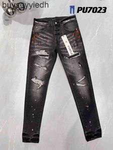 23ss Purple Jeans Denim Trousers Mens Designer Jean Men Black Pants High-end Quality Straight Design Retro Streetwear Casual