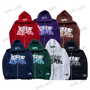 Erkek Hoodies Sweatshirts American Retro Yıldız ve Mektup Baskılı Fermuarı Hoodies Kadın ve Erkekler Y2K Bahar Sonbahar Bölümü Tembel Moda Markası Hırka Ceket T240124