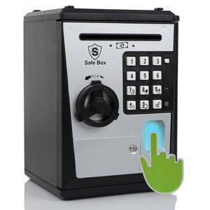 ATM Savings Bank for Real Money Electronic Voice Piggy Banks Fingerprint Password Kids Safe Box Cool Stuff Gift 240118